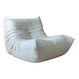 Fauteuil Togo en cuir blanc de Michel Ducaroy pour Ligne Roset