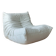 White leather Togo lounge chair by Michel Ducaroy for Ligne Roset