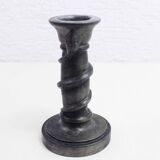 Serpent candlestick in pewter, early 20th century.