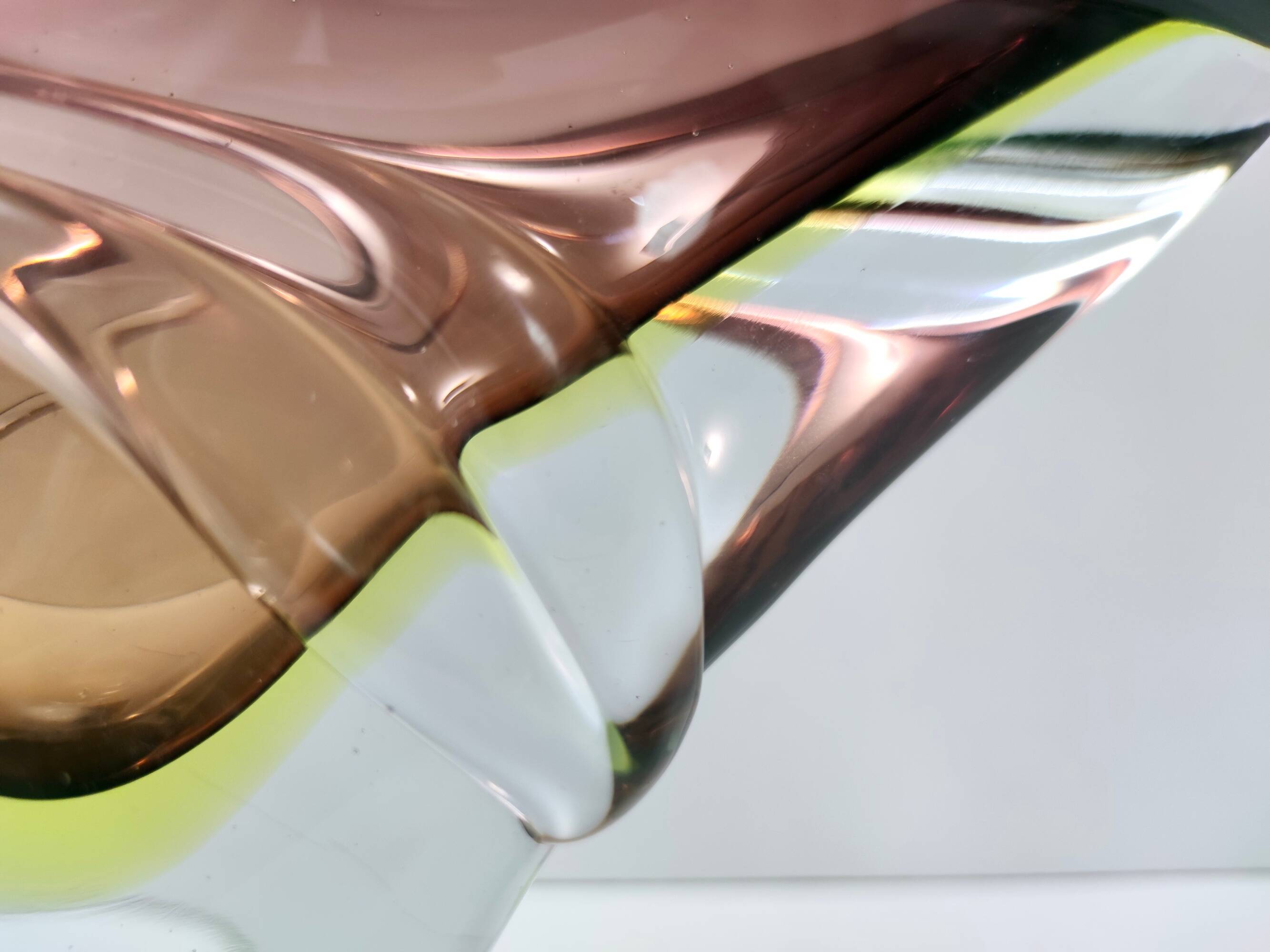 Brown Sommerso Glass Bowl or Centerpiece by Seguso, Italy