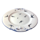 Cake plate decorated blue swallows