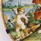 Antique display plate with a mythological subject in majolica, Italy, 19th century.