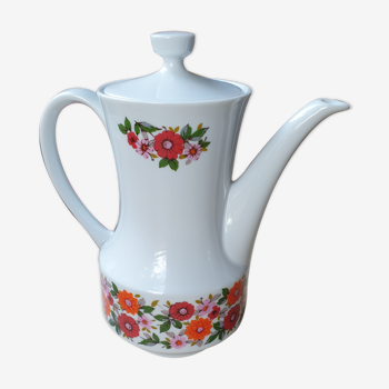 Cafetière porcelaine Seltmann Nomar Germany fleurs 70s