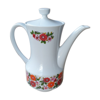Coffee maker porcelain Seltmann Nomar Germany flowers 70s