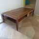 Large coffee table - cherry finish - solid wood - butterfly motifs