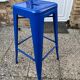 Genuine tolix h75 industrial metal bar stool, stackable, blue.