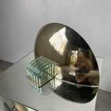 Pair of brass and art deco glass wall lights SCE