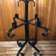 Old candlestick 5 lights candle holders black wrought iron vintage #a577