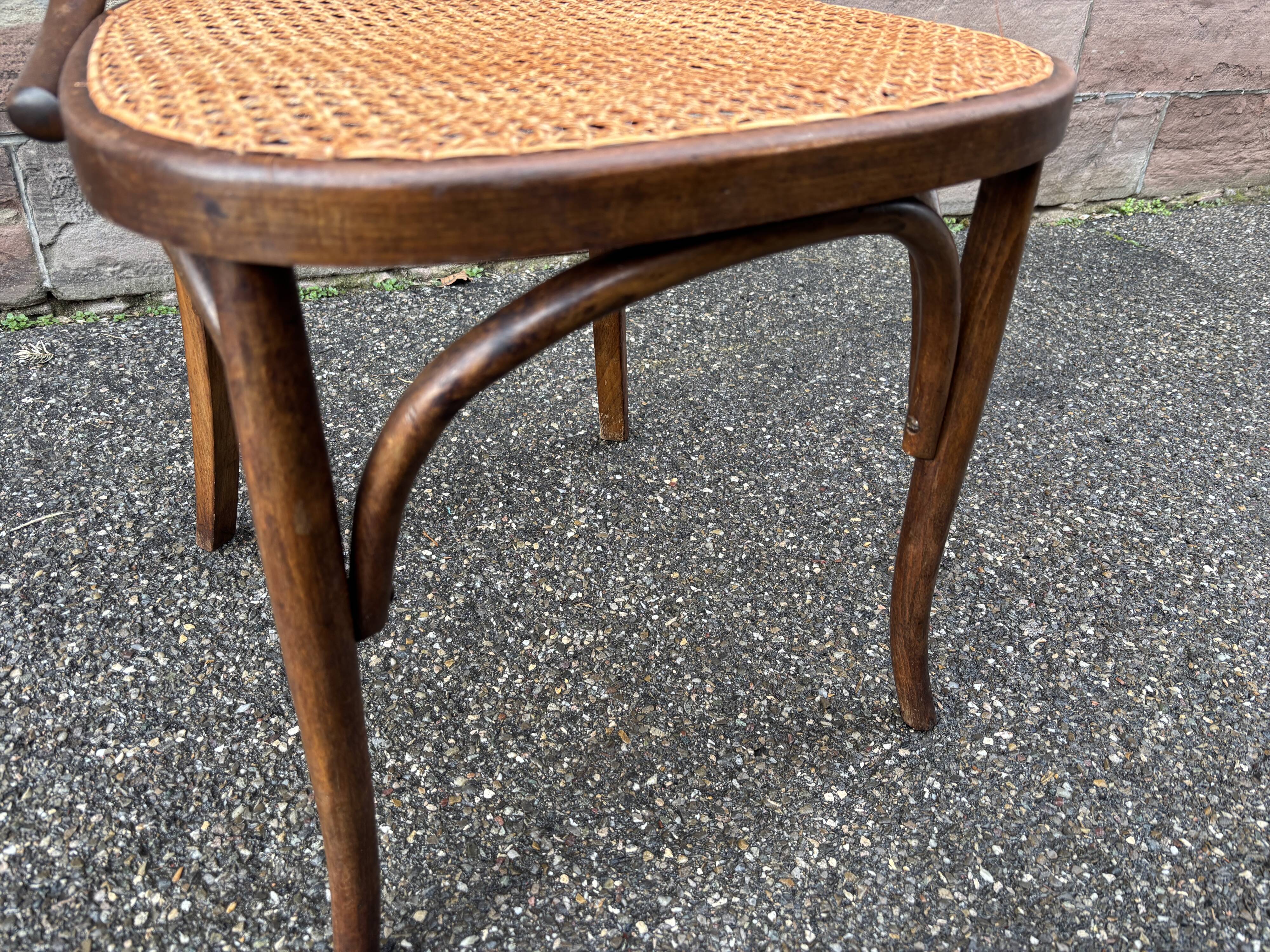 Rare american viennese style office armchair, bent wood, w baumann.