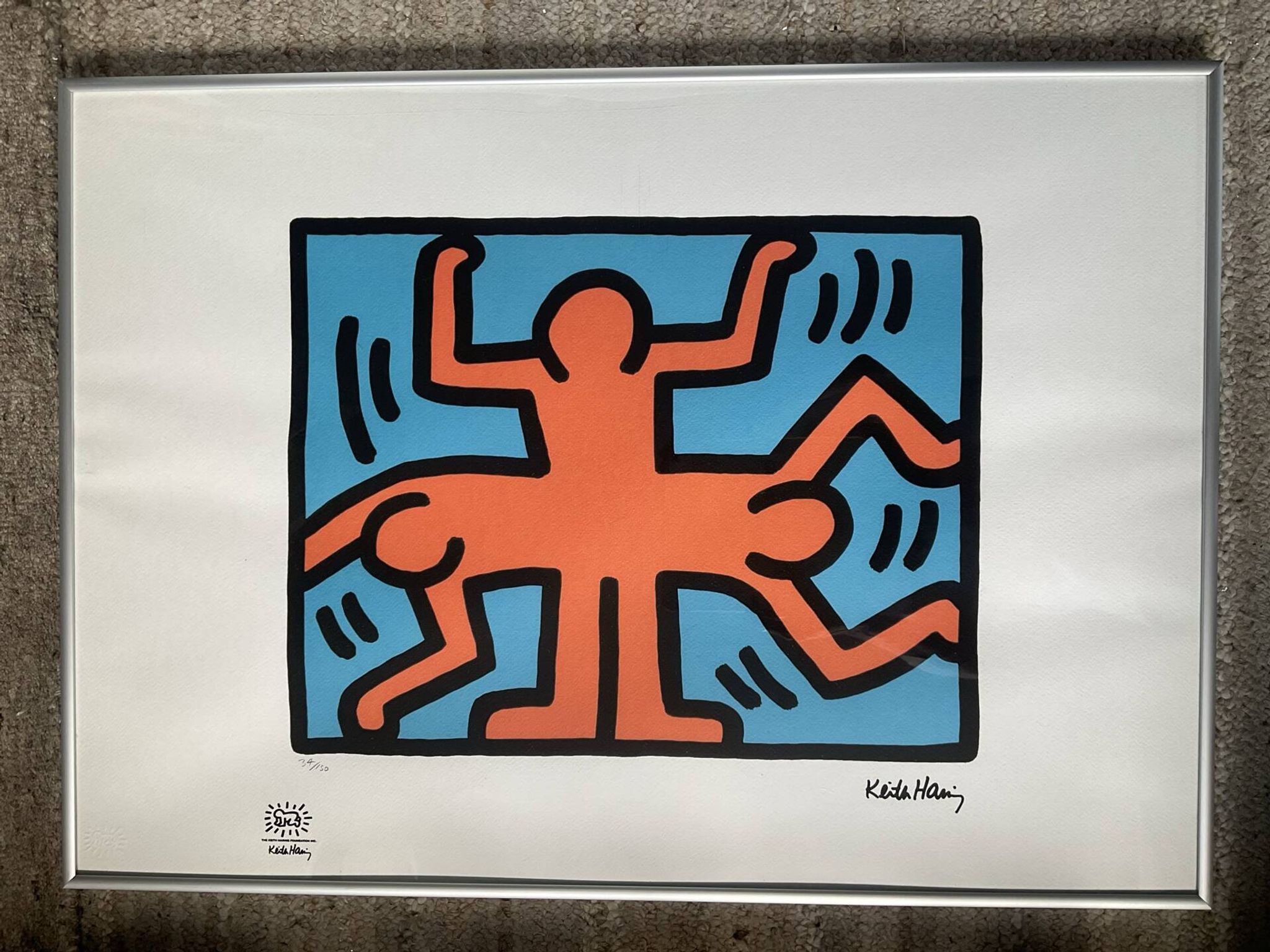 Numbered Keith Haring silkscreen with certificate.