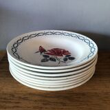 Set of 8 hollow plates in earthenware