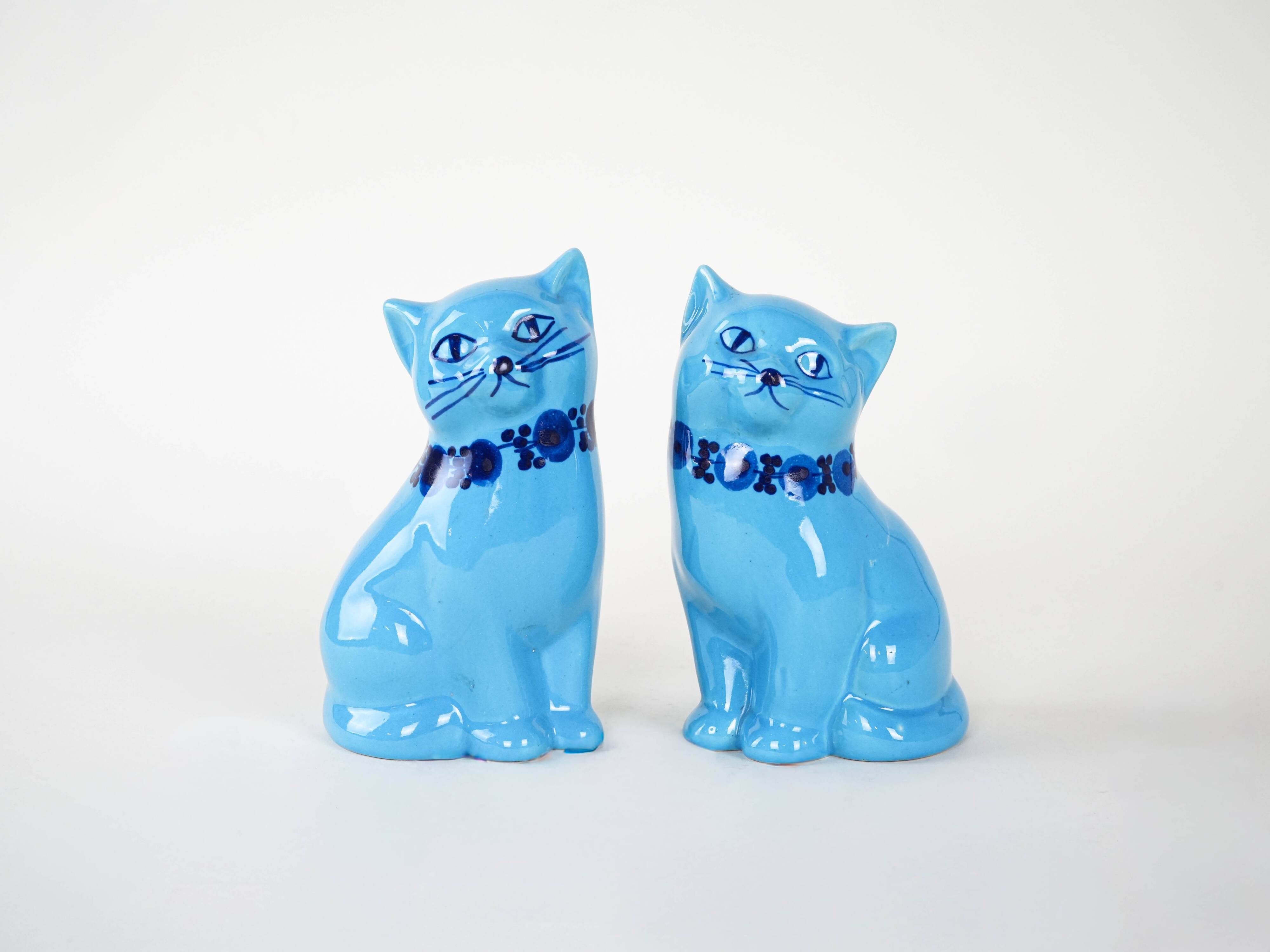Ceramic cat figurines, Swedish design, 1970s, manufactured by Guldkroken