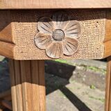 Art Deco table in solid elm