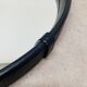 Black faux leather mirror, 1950s