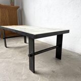 Ceramic Coffee Table Jean Jaffreux 1950s - Metal & Vintage Orange