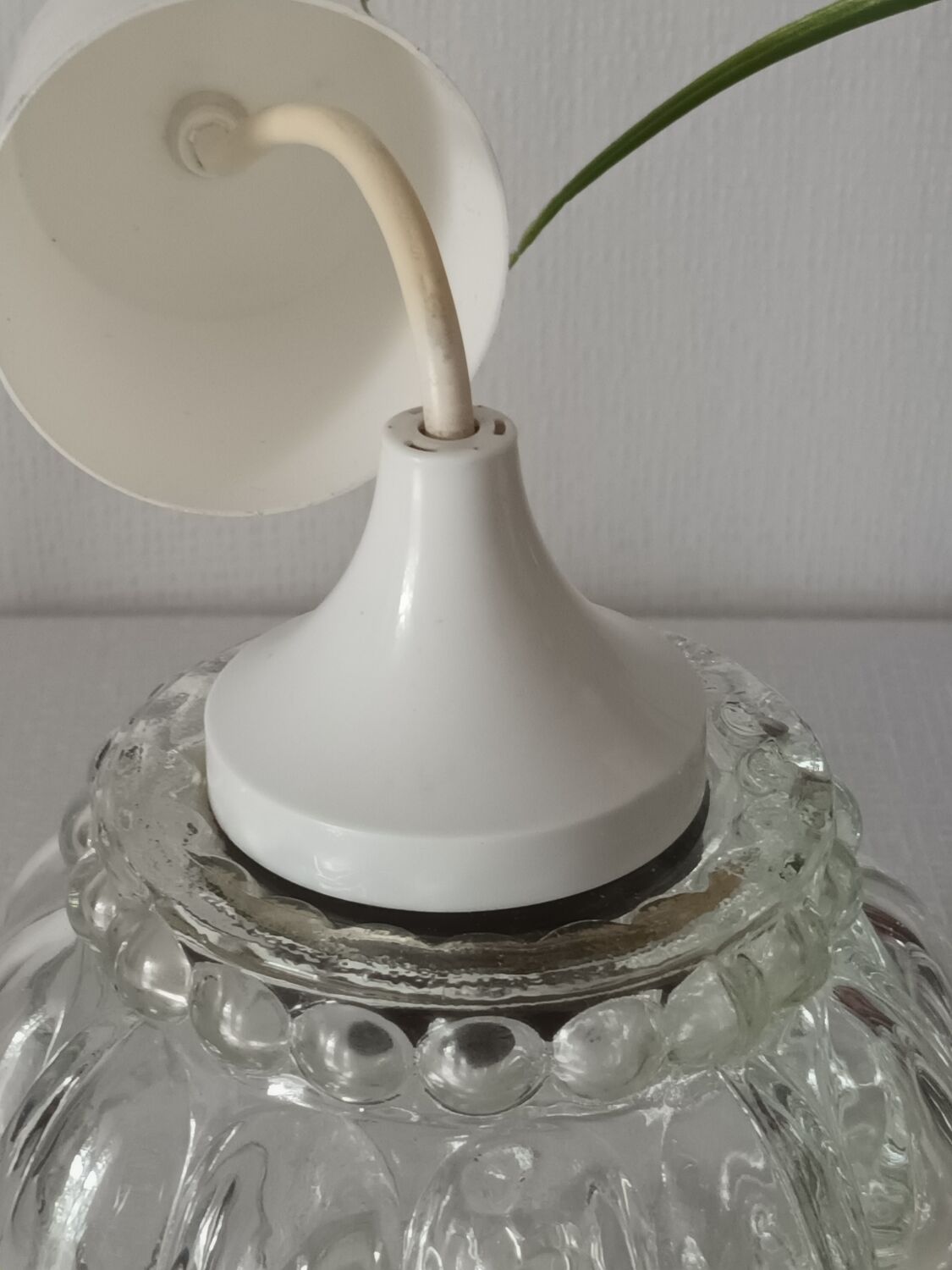 Paire de suspensions verre bulles vintage