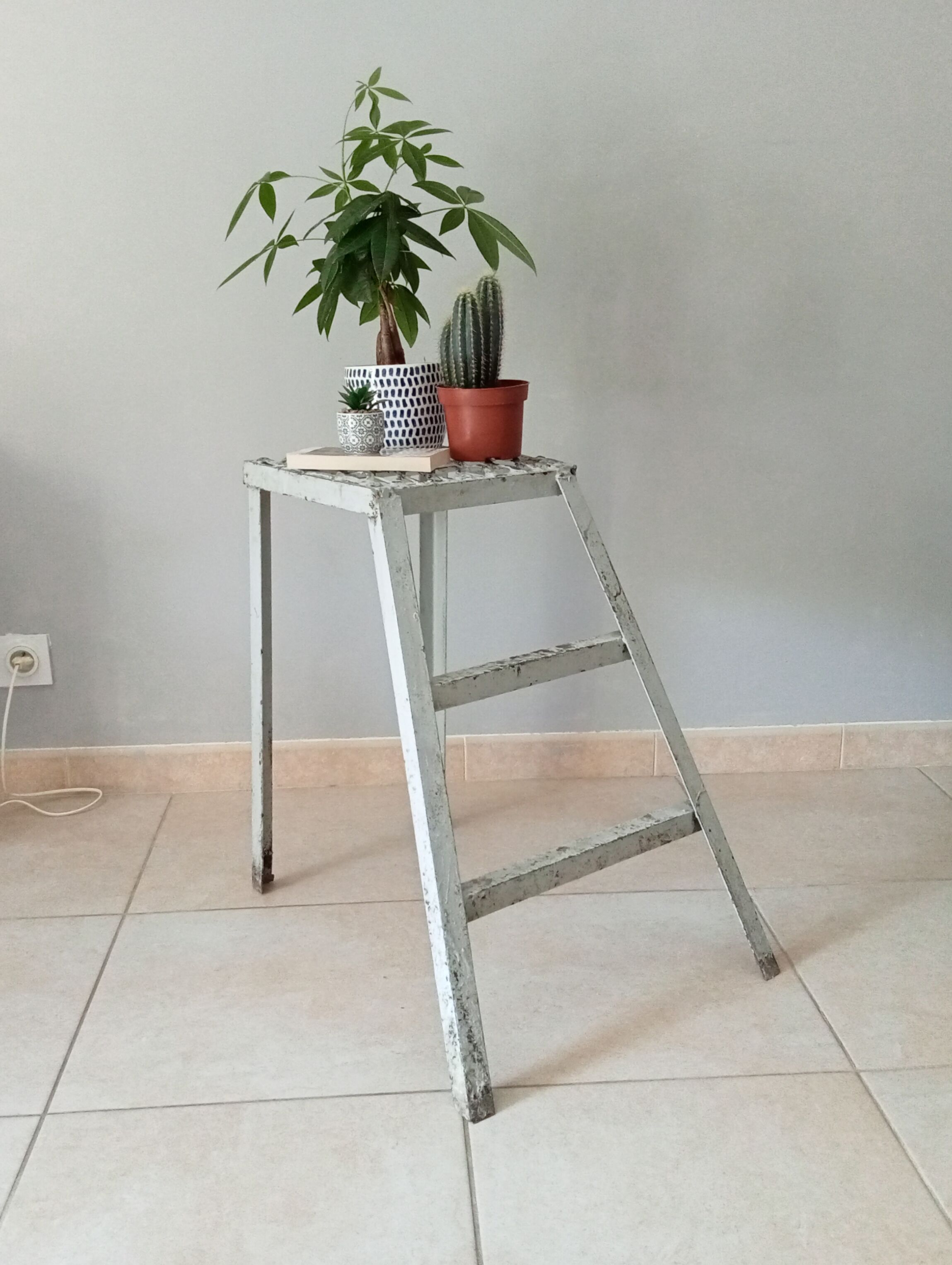 Vintage workshop metal stepladder