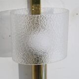 Pair of 1970 brass and plexiglass wall lamps