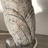 Vintage stone owl lamp
