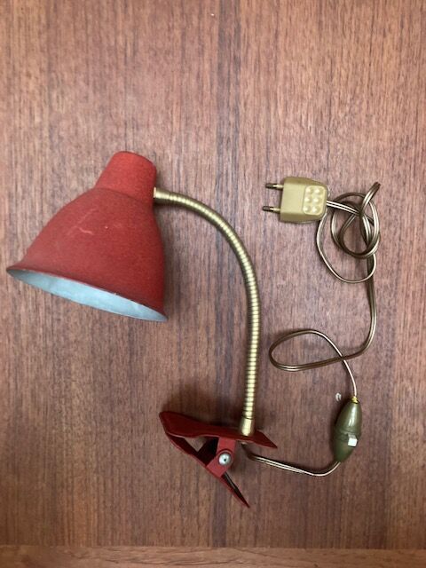 Bedside lamp with clip-on 50s