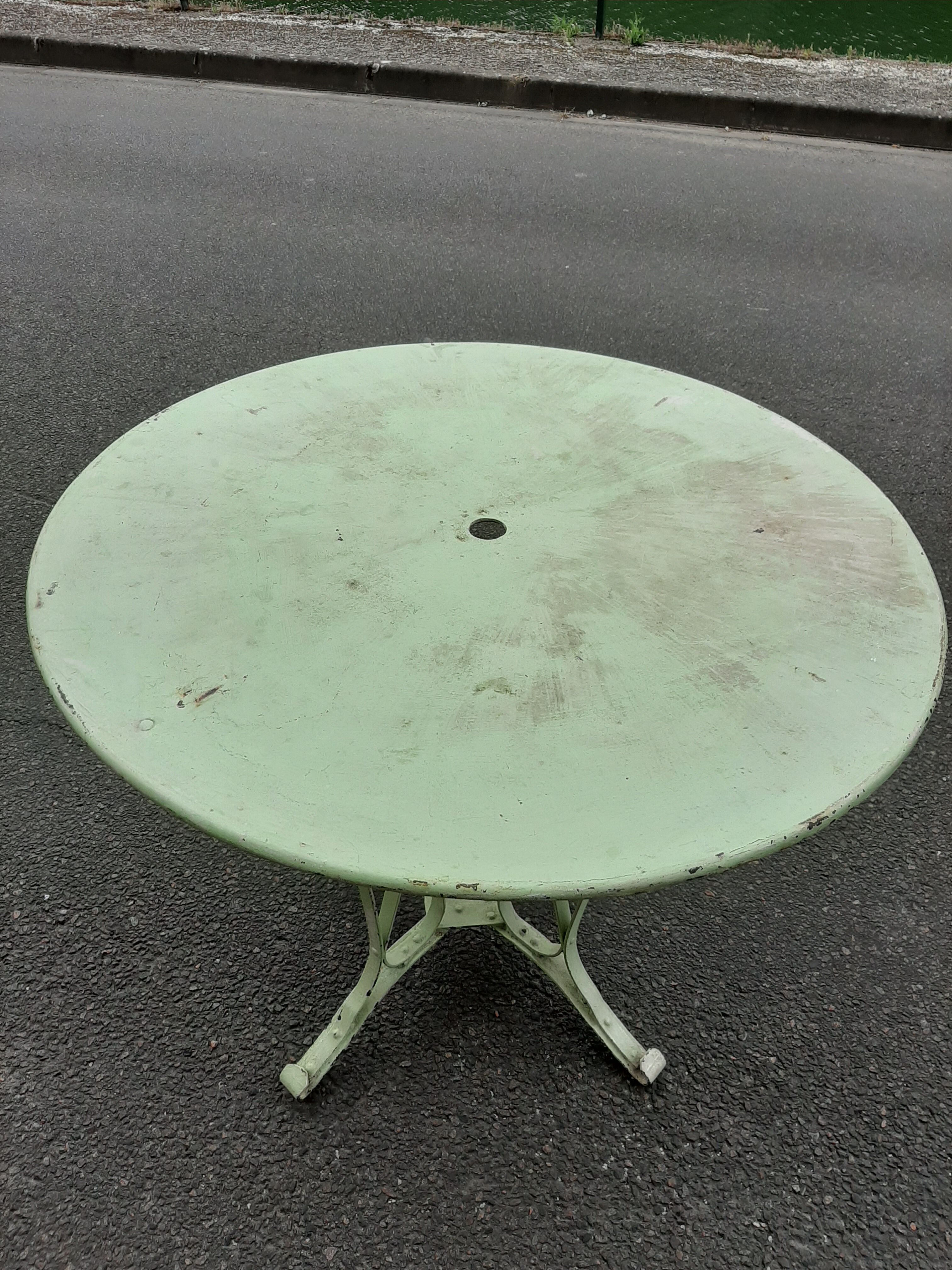 Old iron garden table