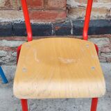 Set of three vintage children's school chairs
