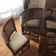Rattan dining table with chairs (80s)