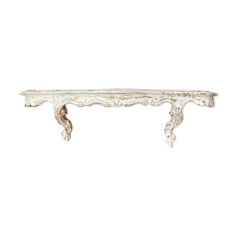 Antique white wooden wall shelf