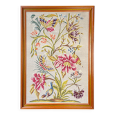 Vintage Floral Canvas Tapestry - Retro Wall Hanging Embroidery