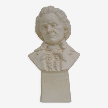 Buste sculpture en plâtre du milieu du siècle de Ludwig van Beethoven, vers 1950