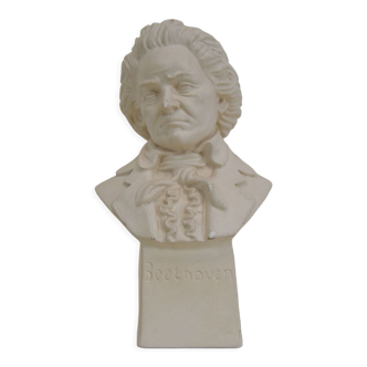 Buste sculpture en plâtre du milieu du siècle de Ludwig van Beethoven, vers 1950