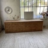 XL oak counter, trade furniture with multi-drawers