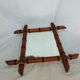 Vintage bamboo mirror – Tower shape – 1960s–70s – Bohemian