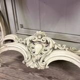 Console de style Louis XV patine beige, marbre de Carrare vers 1880