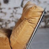 Vintage "Pixi" style armchair in velvet and chrome, 1970