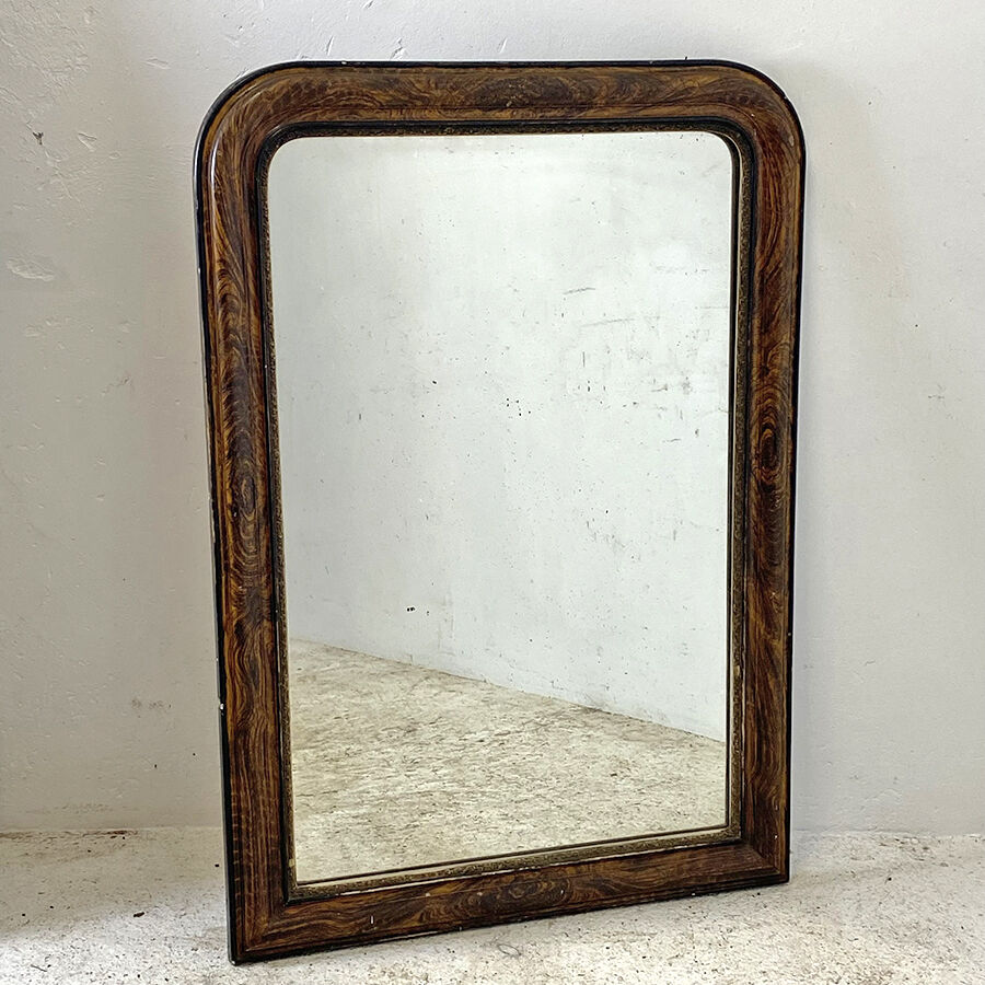 Louis Philippe mirror in wood and varnished stucco
