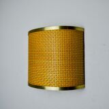 Applique en rotin et laiton , italie, 1960
