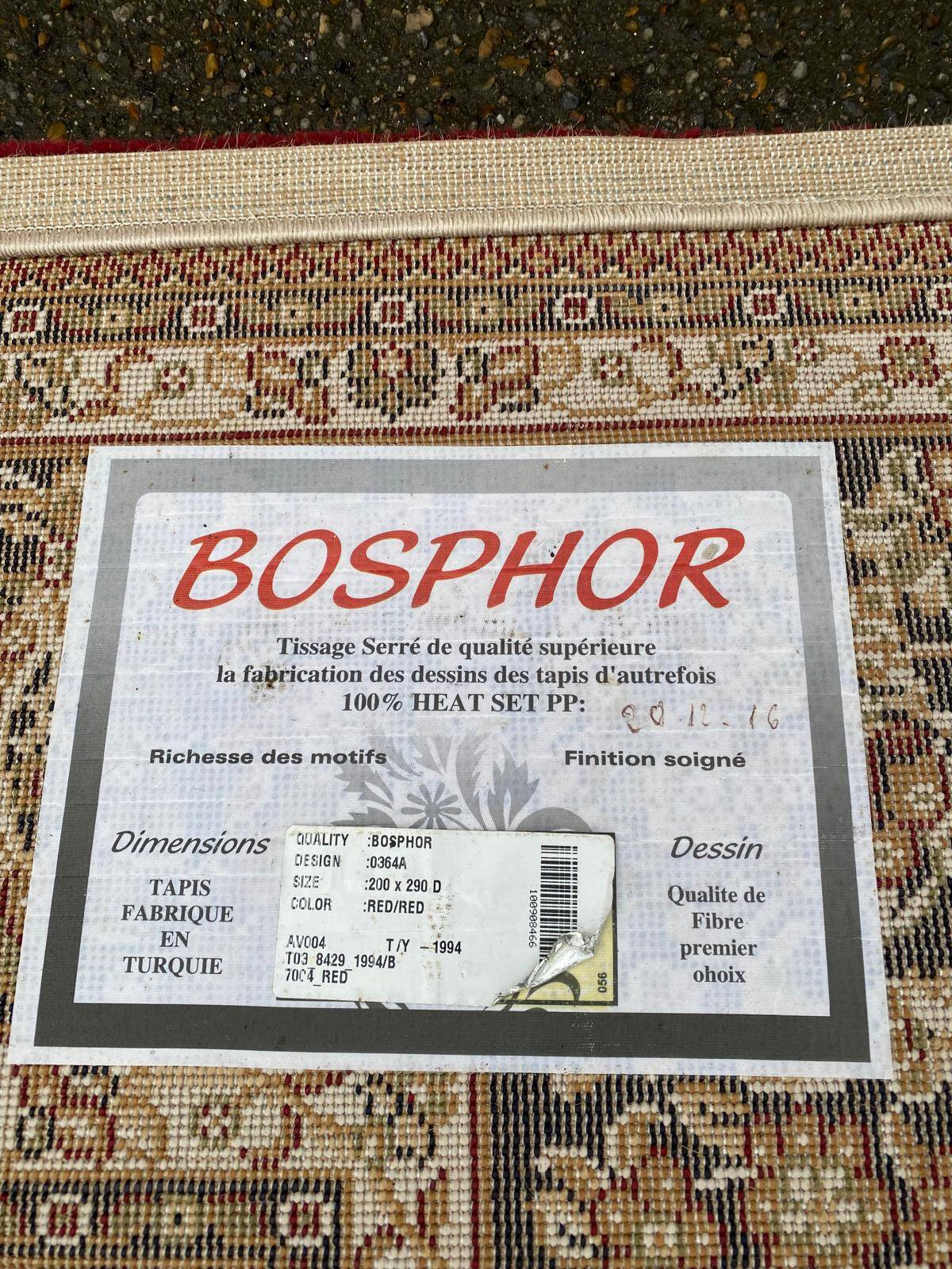 Bordeaux Turkish Persian carpet, Bosphor quality, 200x300cm.