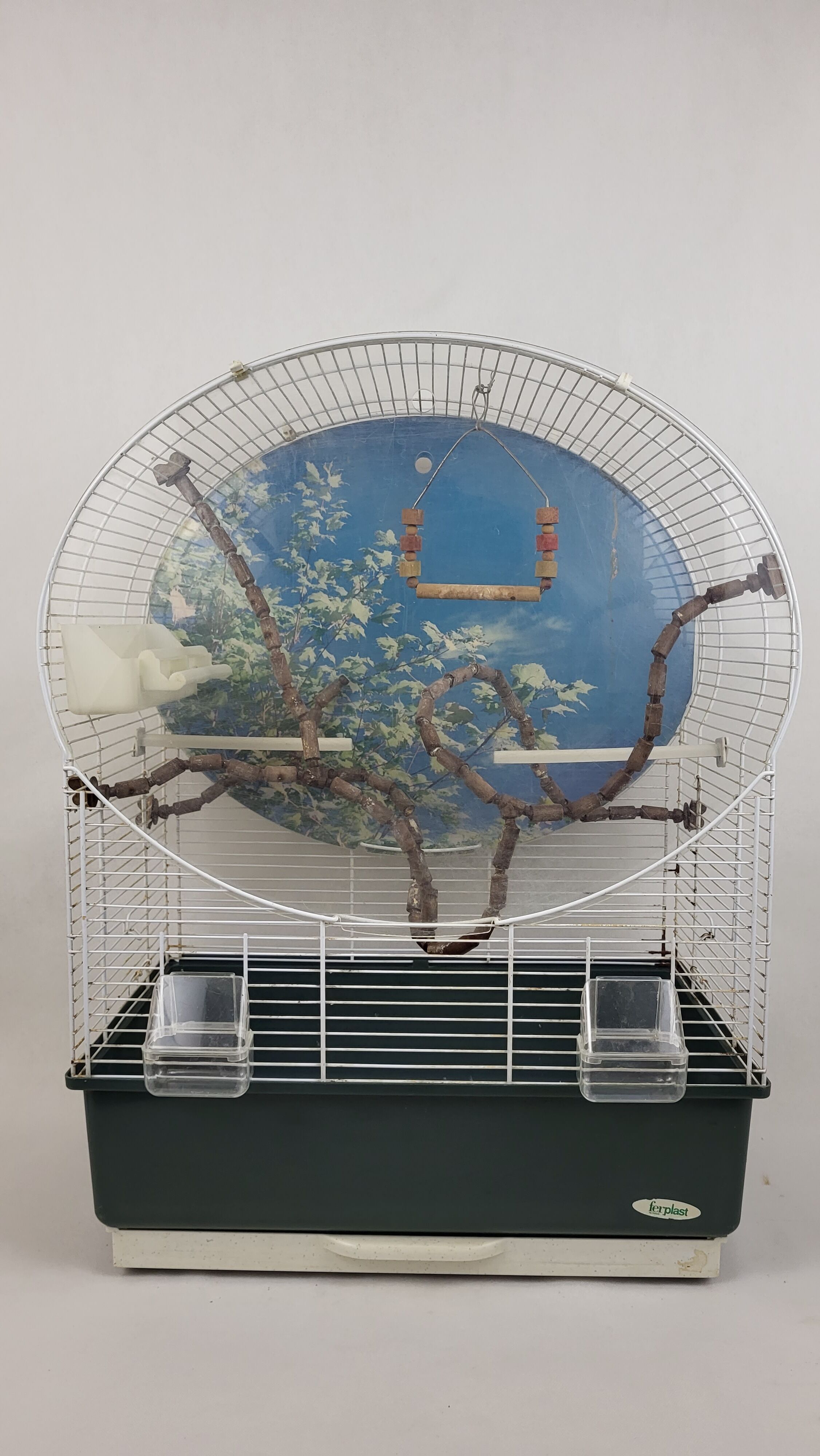 Vintage free standing bird cage