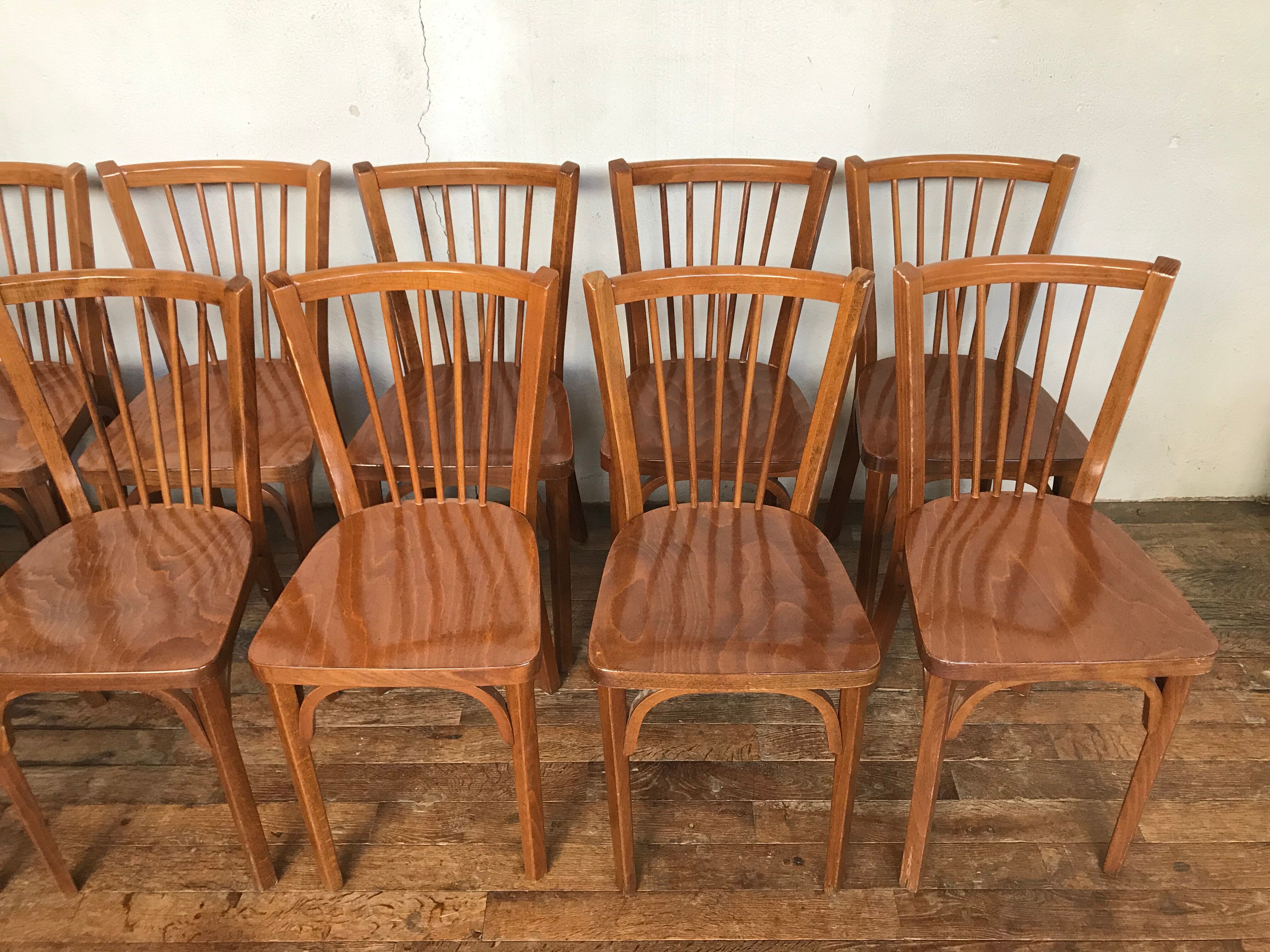 Rare series of 50 chairs Baumann fanett vintage design 1950 1960