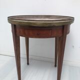 Table in wood, pink breo marble Louis XVI style