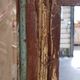 Old Burmese teak mirror with beautiful blue polychromy & original ecru 89x149cm