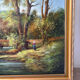 Balade au bord de la rivière, huile sur toile