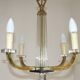 French Mid-Century / 1960s 4 Light Chandelier In The Style of Jacques Adnet