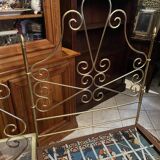 One person romantic bed with bedside table brass bedroom chair