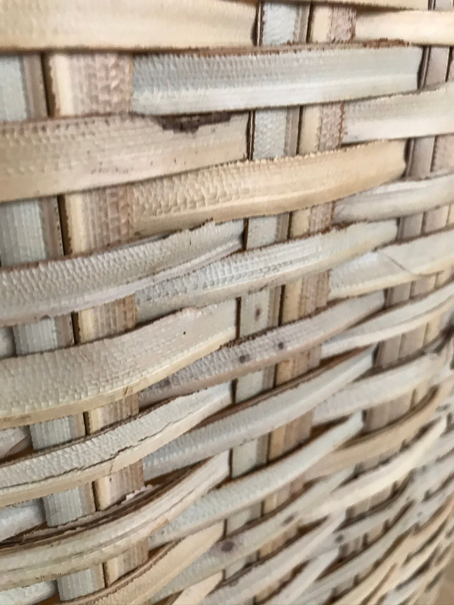 Large wicker/vintage bamboo laundry basket with lid