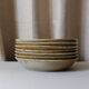 7 speckled stoneware plates