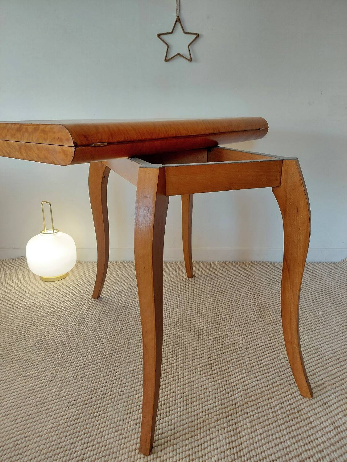 Spectacular Art Deco modular Console Table in walnut burl - 2 in 1