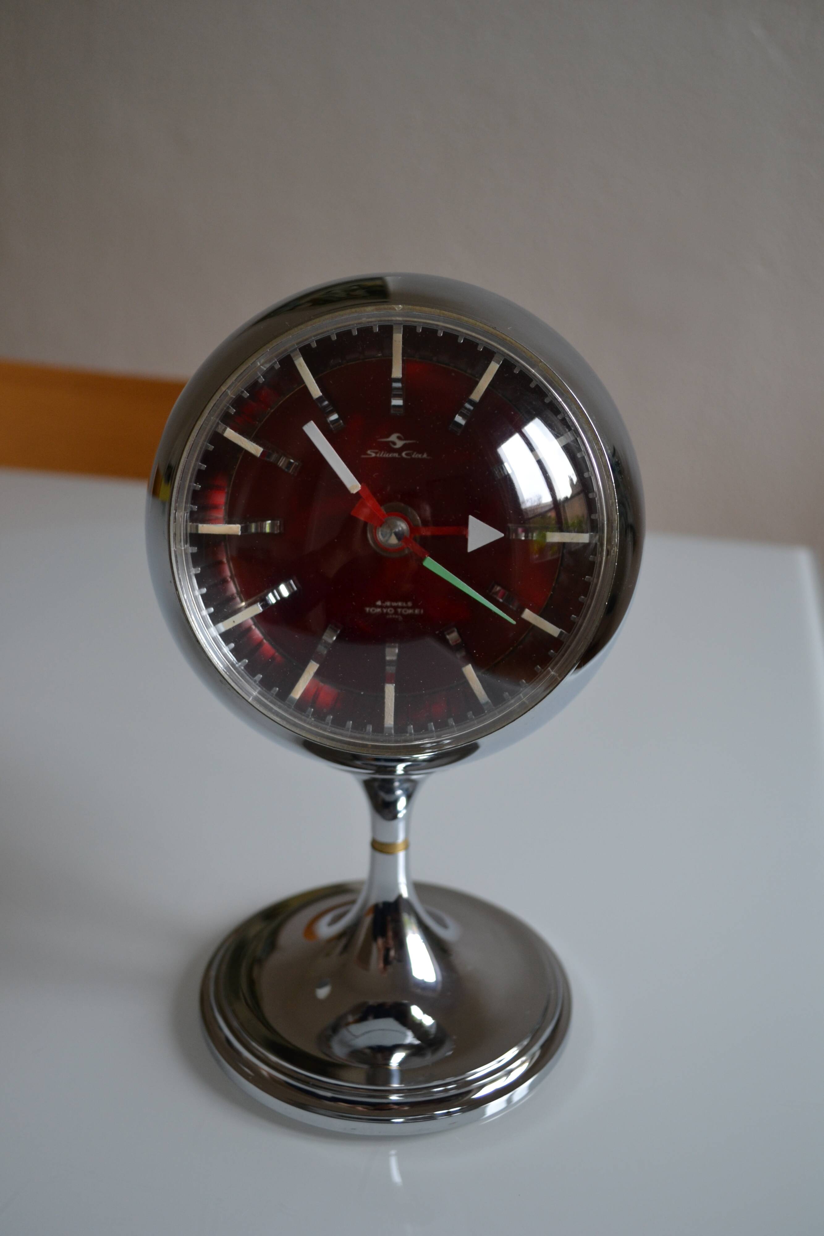70s デッドストック TOKYO TOKEI ミッドセンチュリー 時計 Tokyo Tokei 4 jewels vintage space age japan clock 1970 tulip foot