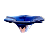 Vide poche en verre de Murano bleu intense de forme organique - vers 1970
